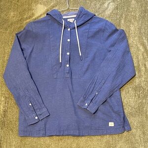 LlL Bean Blue Hooded Pullover Shirt